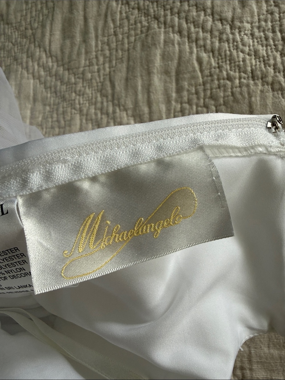David’s Bridal Michelangelo Flower Girl Dress White Ivory Embroidered Tulle 2T - Picture 7 of 16